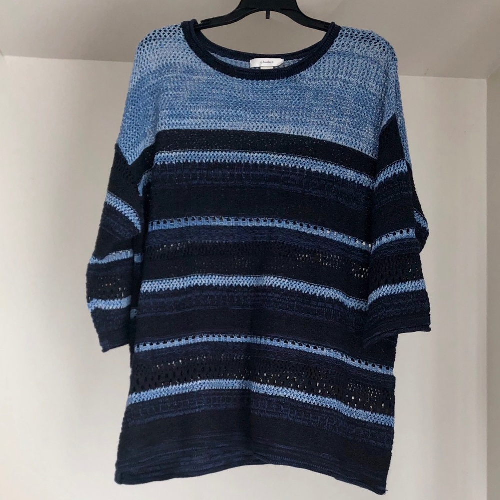 cj banks Open Knit Blue on Blue Sweater